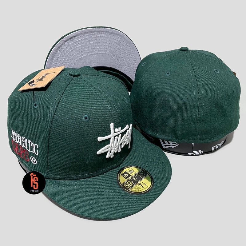 TOPI NEW ERA ORIGINAL 5950 AC STUSSY DARK GREEN