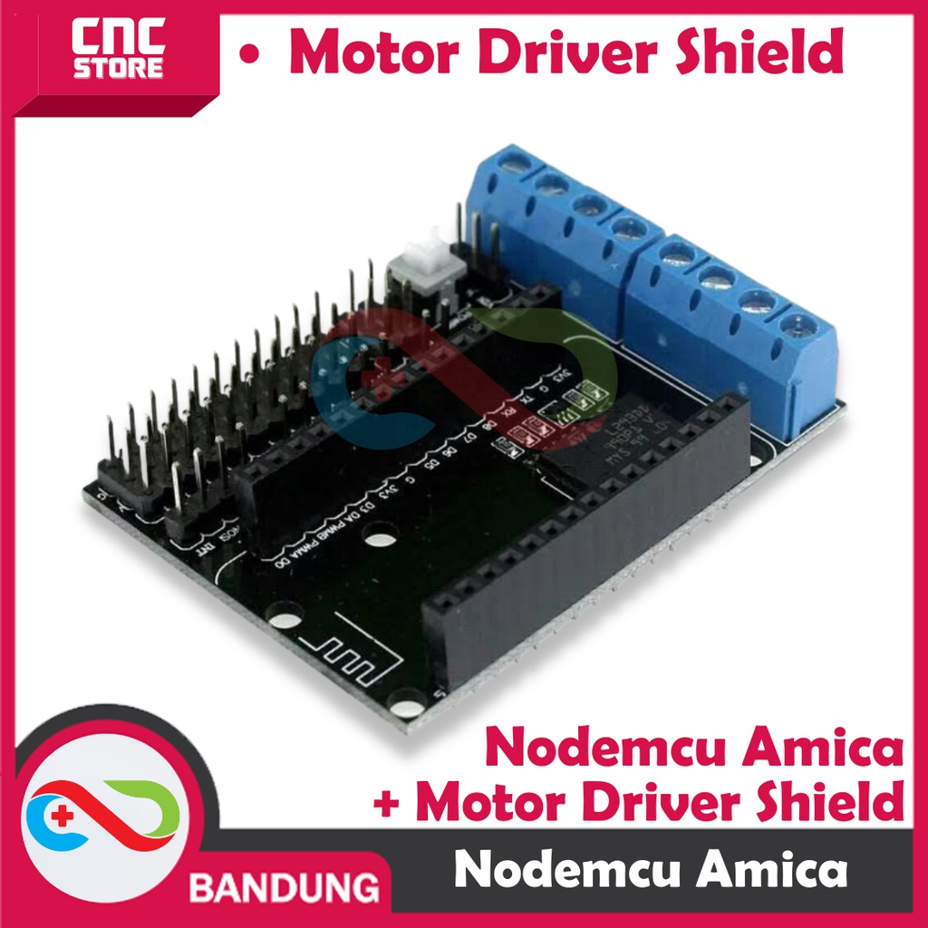 NODEMCU AMICA LUA WIFI V3 4MB 32MBITS FLASH ESP8266 WITH BASE PLATE L293D