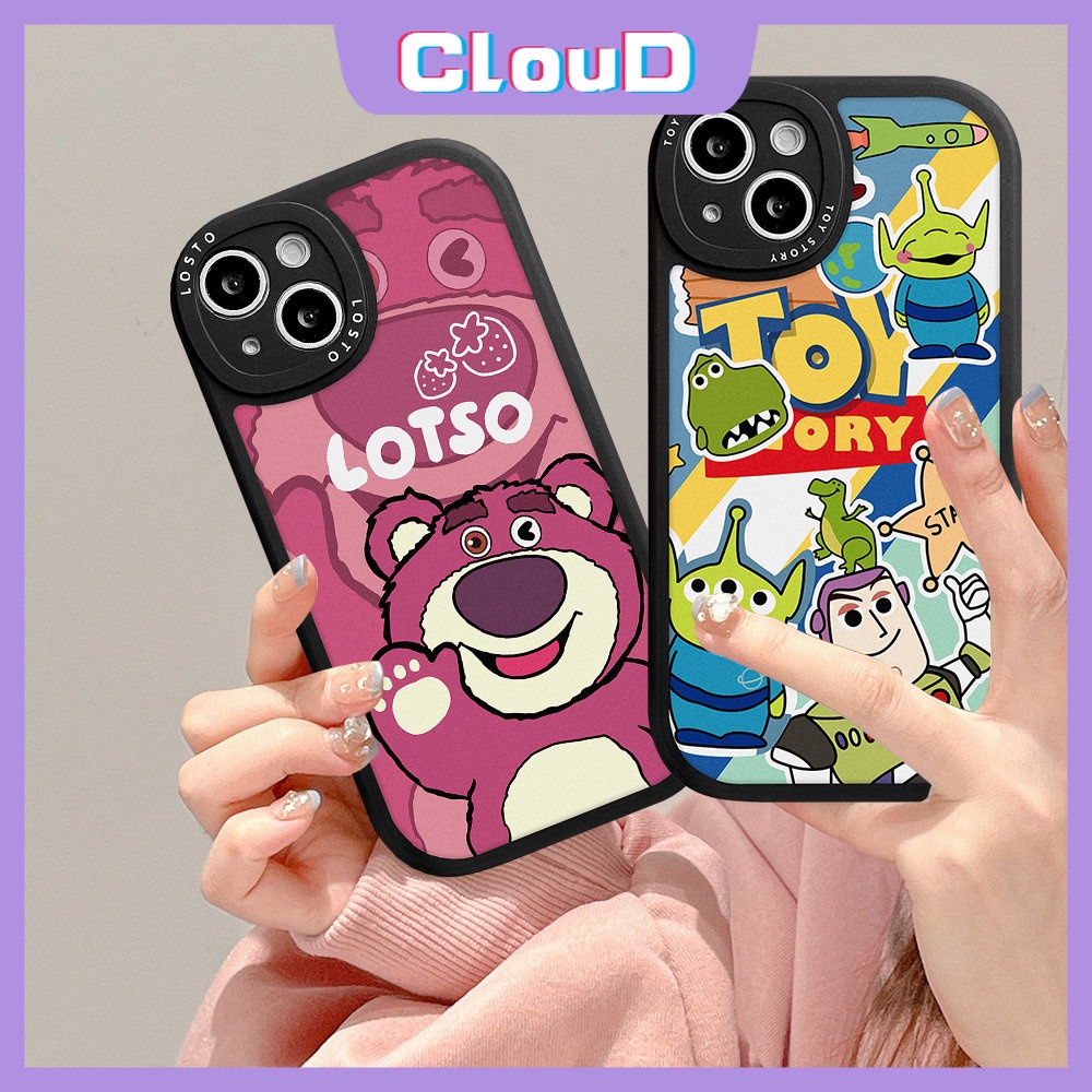 IPHONE Cute Disney Losto Case Kompatibel Untuk Iphone11 12 14 13 Pro Max X XR XS Max 8 7 6s 6 Plus Se2020Lembut Tpu Kartun Toy Story Shockproof Back Full Cover