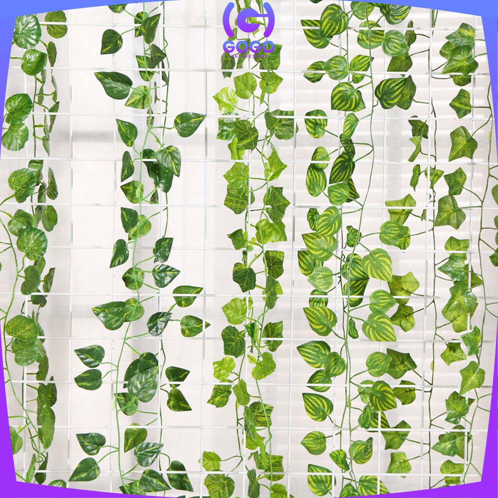GOGO-C743 Daun Rambat Plastik Daun Maple Hias Tanaman Artificial Juntai Gantung Rumput Hiasan Pesta Wedding Cafe Restoran / Sulur Daun Dekorasi Ruangan Rumah