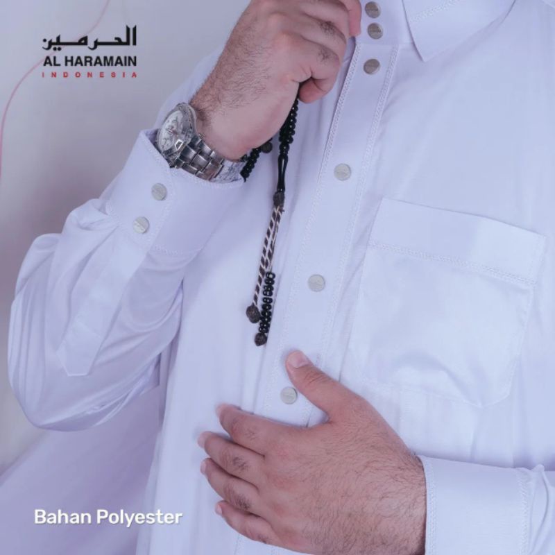 JUBAH BORDIR KERAH KEMEJA LENGAN MANSET KAIN POLYSTER KOREA PREMIUM TERBARU | JUBAH ALHARAMAIN| JUBA