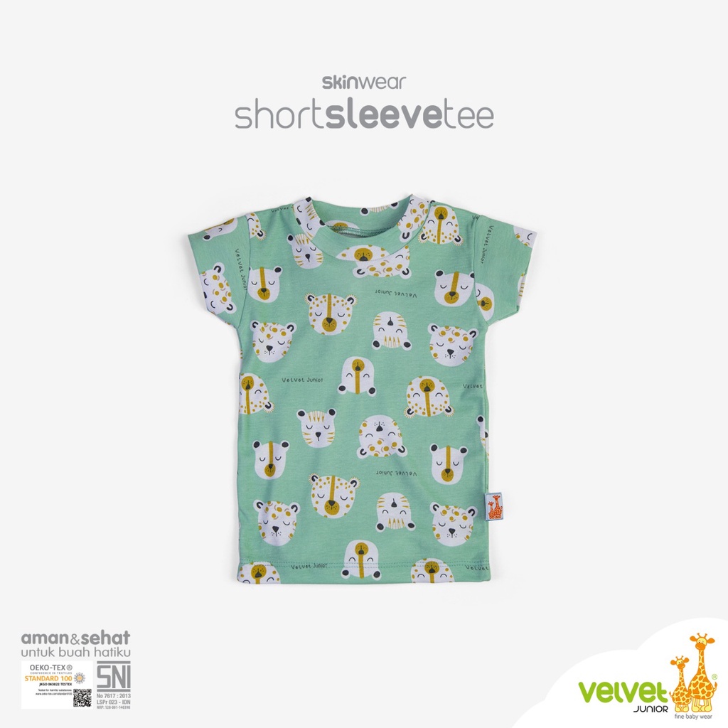 Velvet Junior Short Sleeve Tee Kaos Atasan Oblong Tangan Pintar - Oblong Tangan Anak Bayi - 1 pc