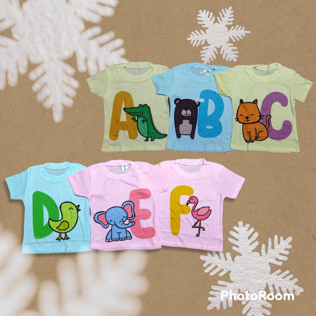 Kaos Oblong Anak Harian Oneck, TEBAL WARNA Motif Karakter Seri Ukuran Lebih BESAR 1 sd 4 thn