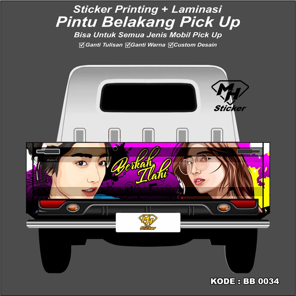 Sticker Printing Bak Belakang Pick Up All Type Stiker Printing Berkah Ilahi Bak Belakang Pick Up Gra