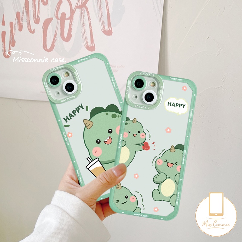 Case Untuk Samsung A04s A04s A03 A12 A13 A32 A53 A03s A73 A23 A22 A52 A33 A02 A72 A20s A52s M23 A50 A30s A50s A51 A11 A71 A10 A20 A31 A21s Kartun Lucu Dinosaurus Minum Teh Susu Soft Cover