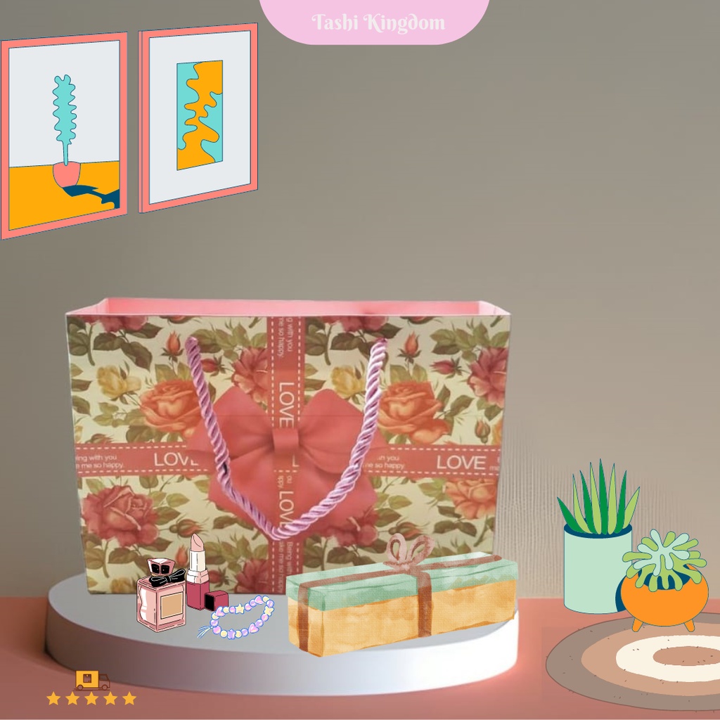 

Paper bag gift valentine , kandong kado bunga , paperbag gift wedding kantong kado valentine bungkus kado wedding tas kado gift bag karton bunga