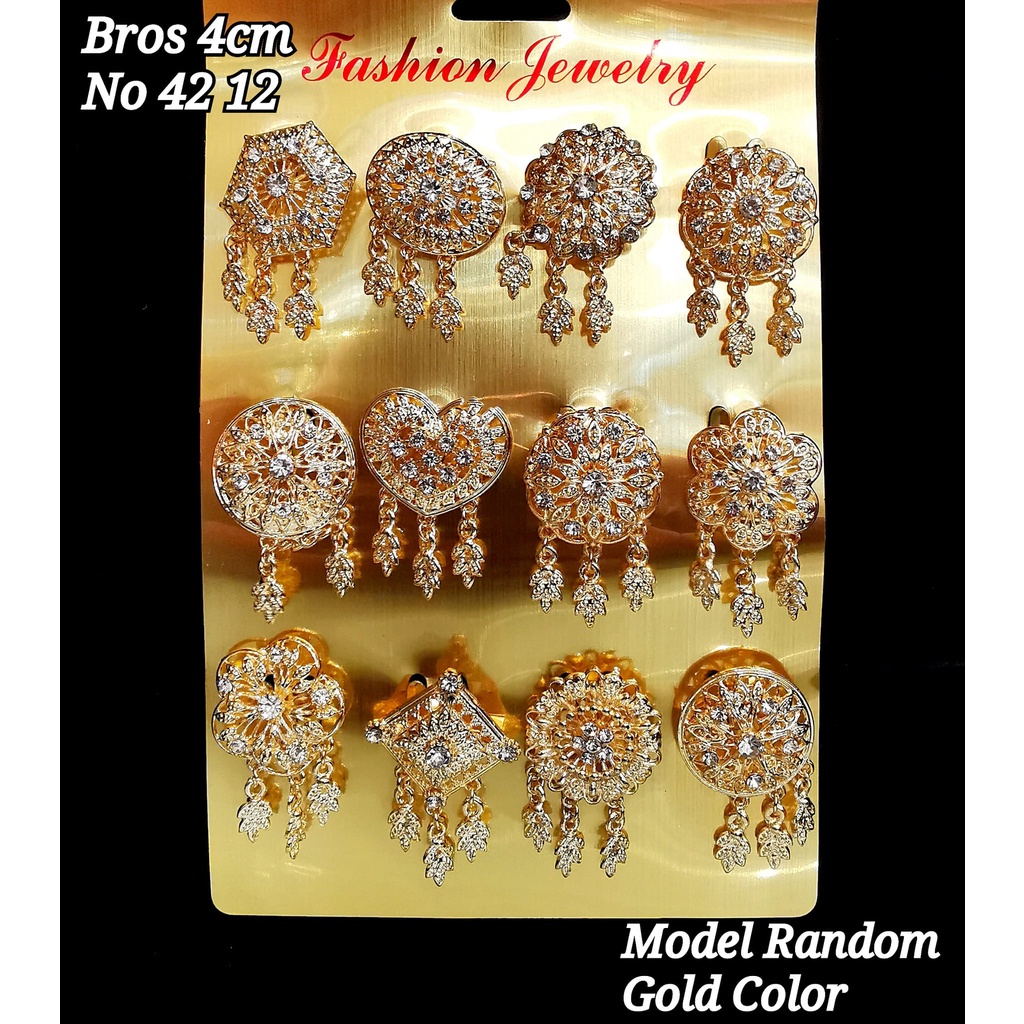 SATUAN- Bros Mix Model Uk.4cm Gold Collor SJ 0044-BROS KEBAYA MINI_Bross Peniti Hijab TKJKT