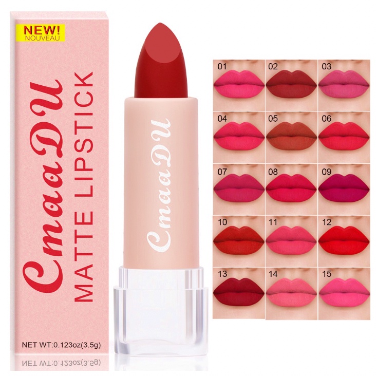 CMAADU BPOM Matte Lipstik 12 Matte Lipstick Long Lasting Waterproof XX021