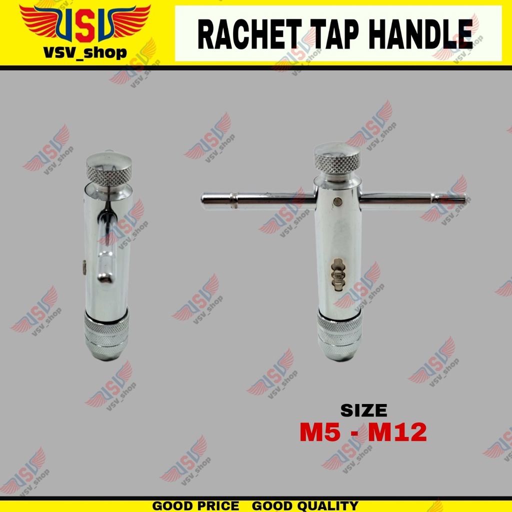 Gagang Hand Tap Rachet 5mm-12mm Stang Tap Handle Tap Rachet M5-M12