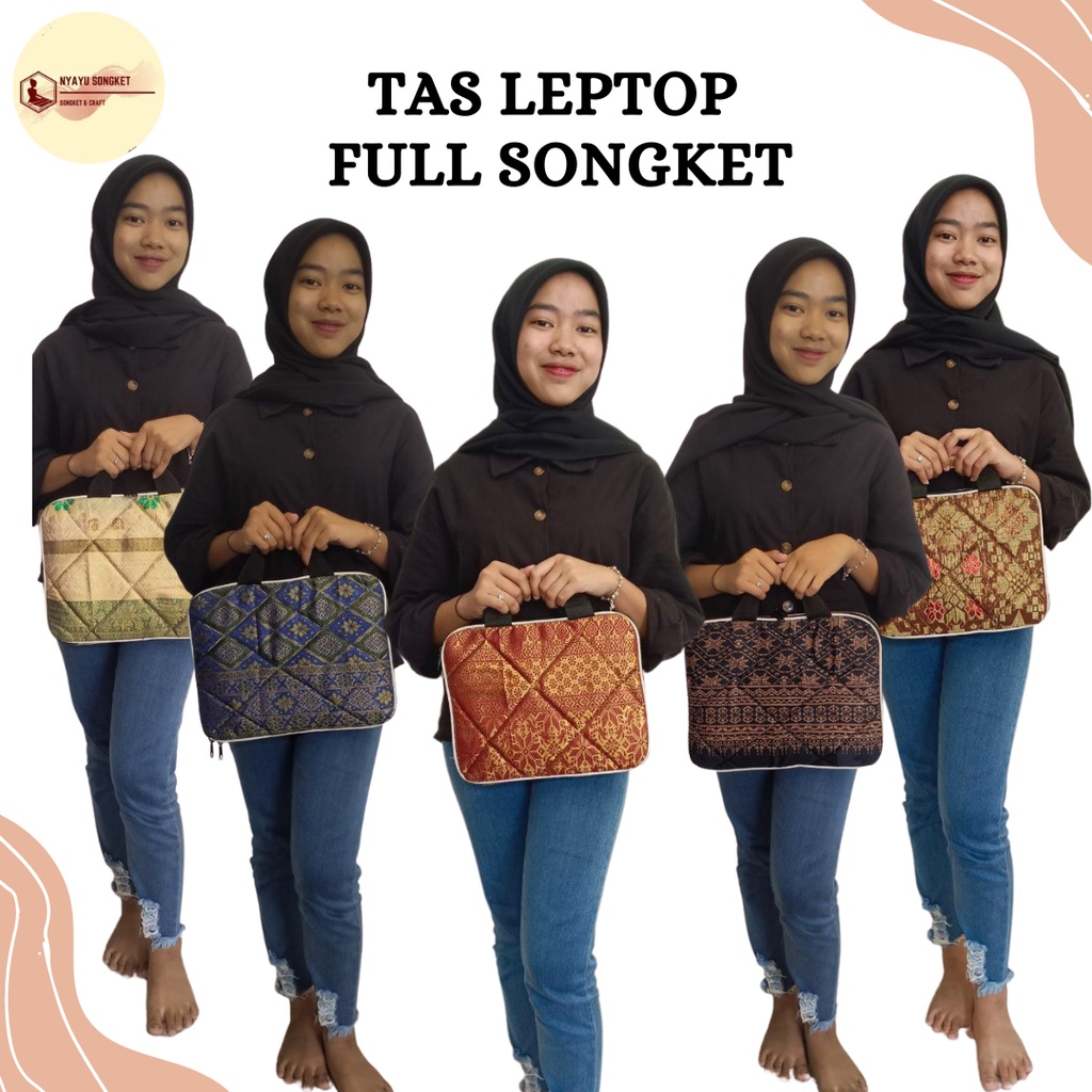 Tas Leptop Full Songket Khas Palembang - Nyayu Songket