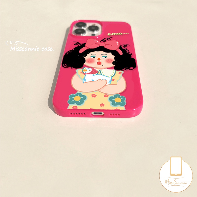 Case Kompatibel Untuk IPhone 7Plus 8Plus XR 11 13 12 14 Pro Max 7 8x XS Max Se2020Mawar Merah Lucu Imut Cewek Glossy Halus Lembut TPU Full Body Pelindung Penutup Belakang