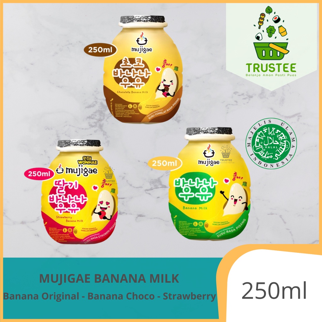 Mujigae Banana &amp; Chocolate Milk 250 mL / Susu Pisang Korea / Minuman Korea Halal MUI