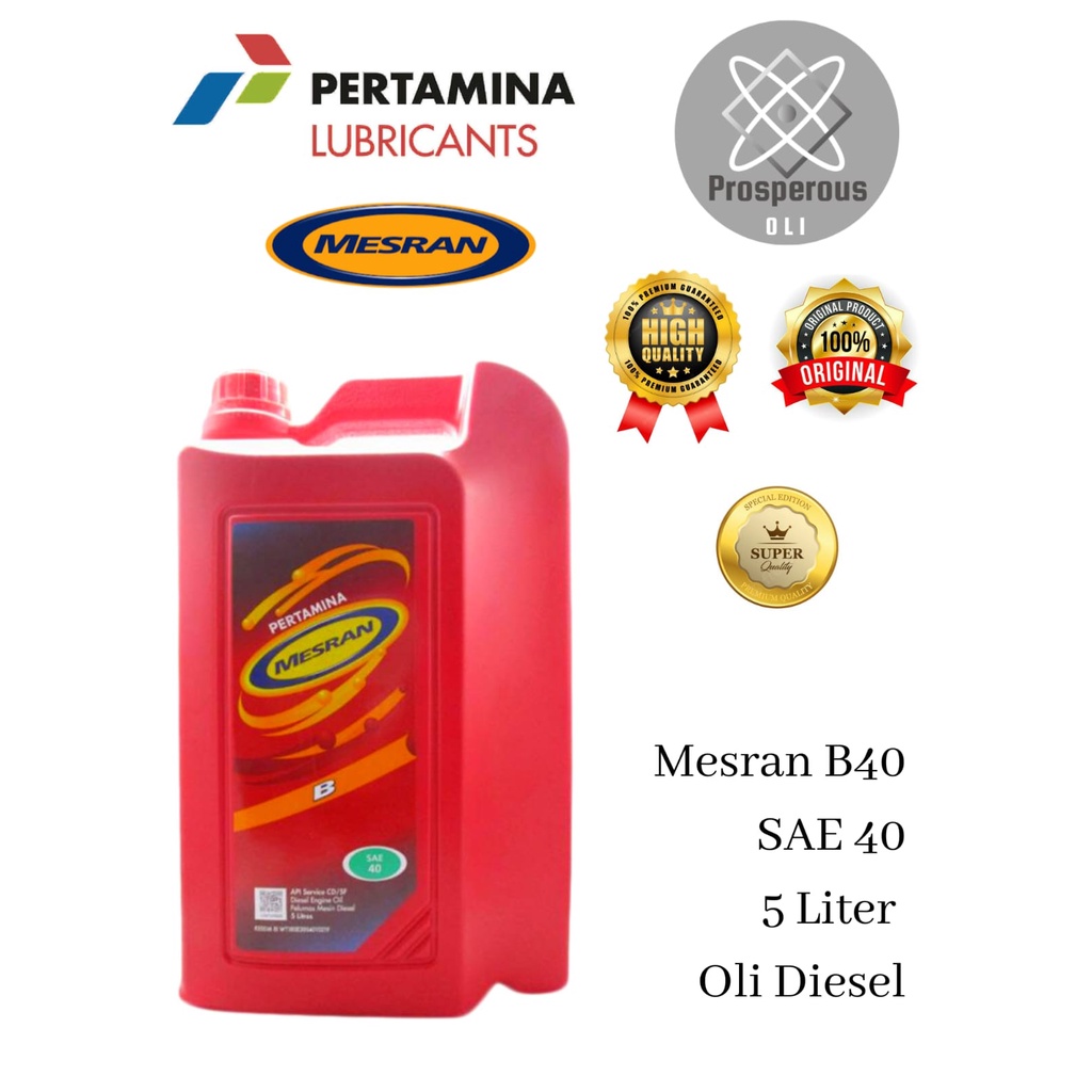 Jual Oli Mesran B40 5 Liter Galon - Oli Pertamina / Oli Diesel ...