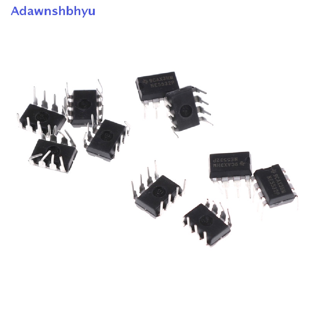 Adhyu 10Pcs NE5532P NE5532 DIP-8 Dual Kebisingan Rendah Op-Amp TI IC ID