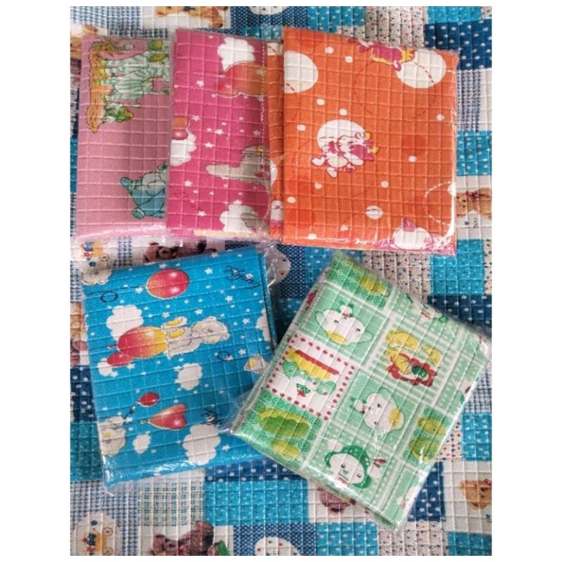 1 lusin Perlak bayi jumbo motif Aneka Ukuran Terlengkap / Perlak Besar, bahan karet - Pvc Sponge BabySheet newborn isi 12 Pcs Grosir