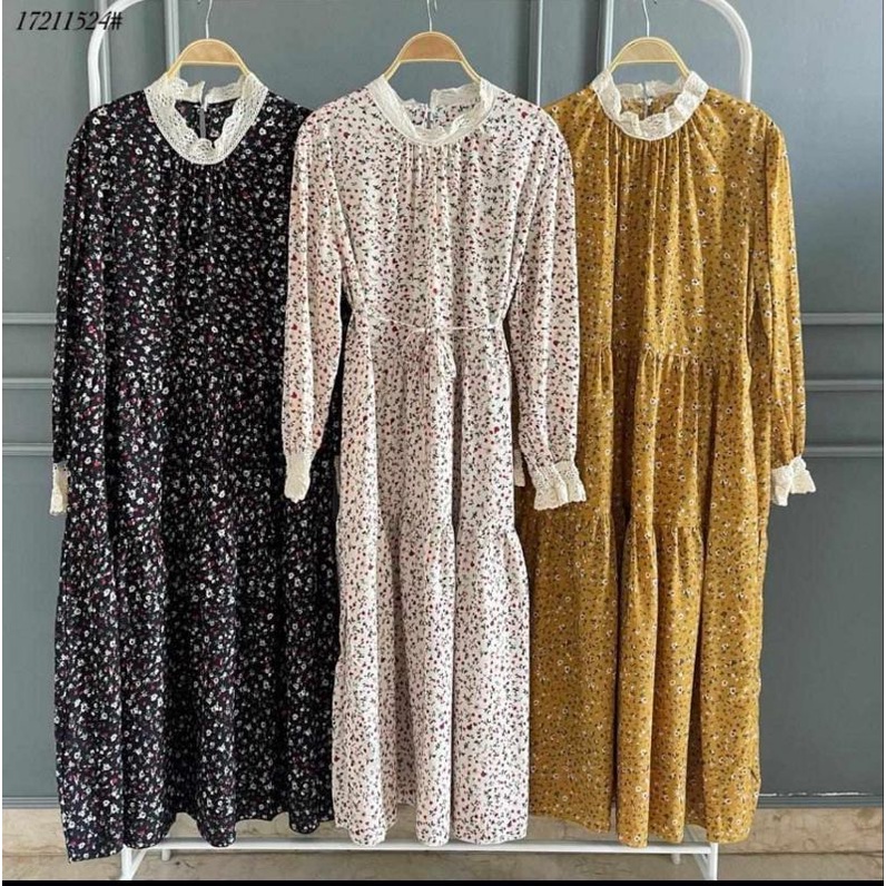 Dress Premium Import | Gamis Bunga bunga