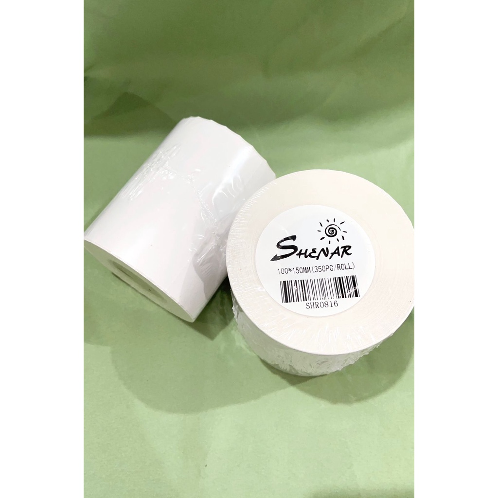 NEW SHENAR COD-KERTAS PRINTER THERMAL|RESI THERMAL|KERTAS RESI LANGSUNG TEMPEL|KERTAS TERMAL TEBAL|STIKER THERMAL UKURAN 100X150 ISI 350PCS