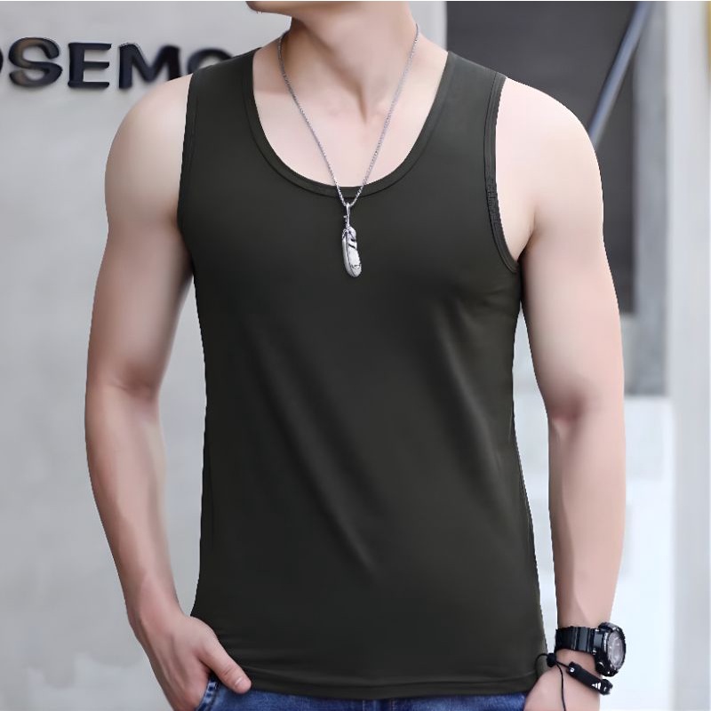 Singlet Pria Polos Cotton Combed Kaos Singlet Pria Dalaman Pria Baju Singlet Pria Tanktop Pria