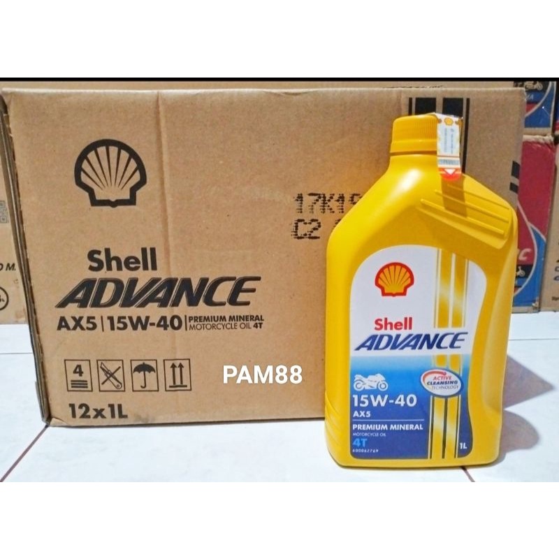 Oli Shell Advance AX5..1 liter.. kuning 4T..15W -40