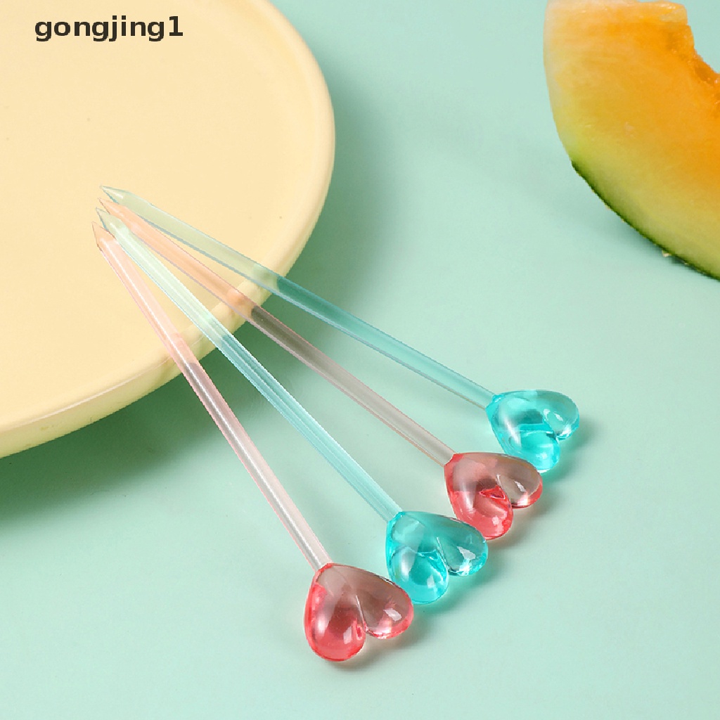 Ggg8/12 Pcs Garpu Buah Prasmanan Pesta Fruit Dessert Makanan Cocktail Sandwich Fork Stick ID