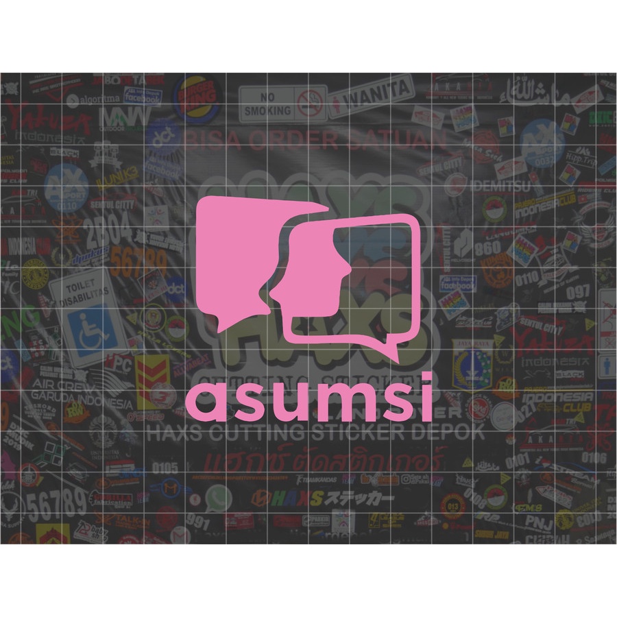 Cutting Sticker Asumsi Ukuran 6 cm untuk motor mobil