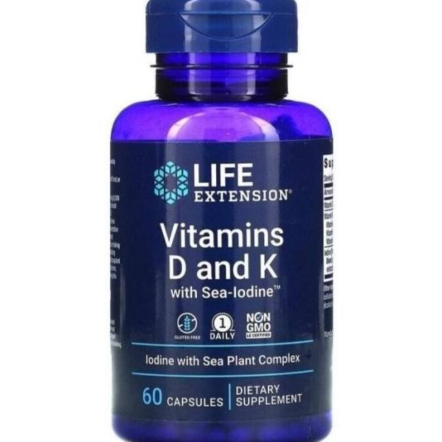 Life Extension Vitamins D D3 5000 And K K2 100 Mcg With Sea Iodine 60 J_V6X57J4I