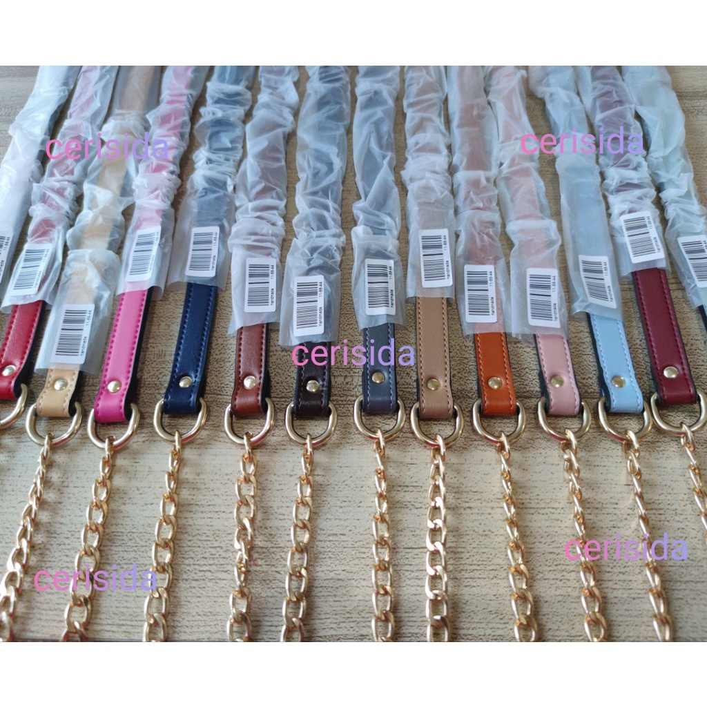 LONGSTRAP/TALI TAS SLEMPANG /KOMBINASI RANTE KOMBINASI KULIT TEBAL/HR SLEMPANG BK