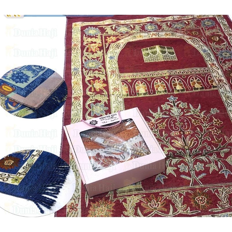 sajadah packing box cantik harga 10 box free tasbih sajadah turkey besar/ sajadah souvenir