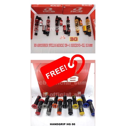 SHOCK DB-5 SERIES AEROX/NMAX NEW RCB + FREE HANDGRIP HG66 RCB