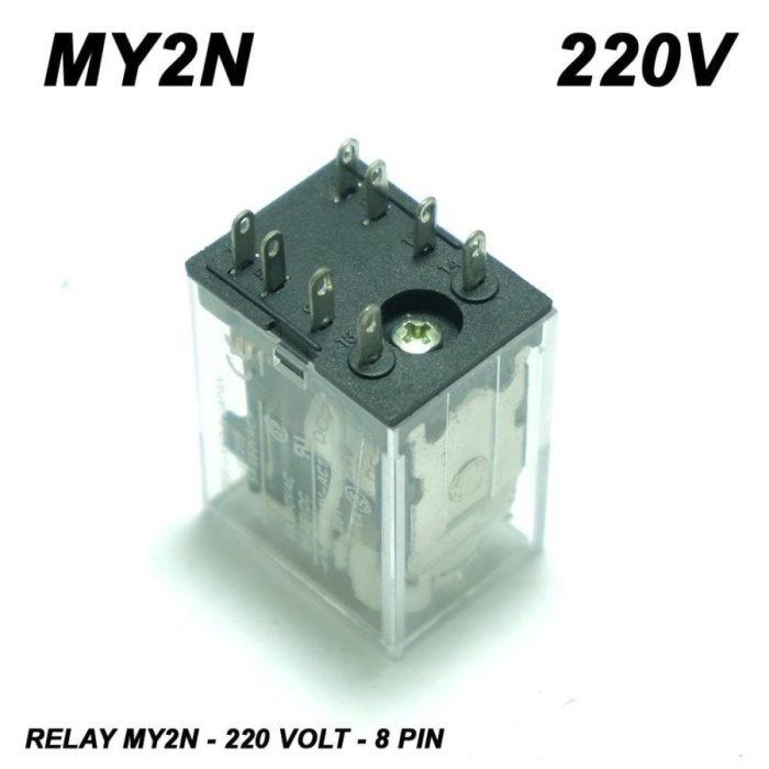 Relay MY2N 8pin 220V relay MY2N 8 Kaki Coil 220 Volt Relay MY 2N 220 V