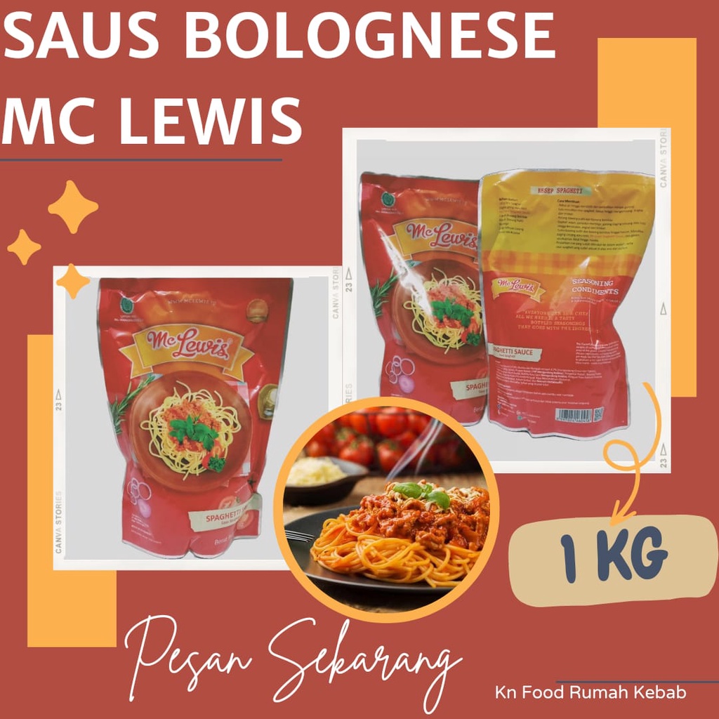 

Mc Lewis 1 Kg - Saus Spageti Bolognaise 1 kg Bolognes/ spageti sauce