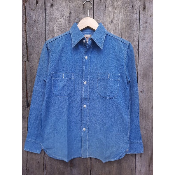 kemeja chambray fullcount selvedge western size M second preloved not momotaro