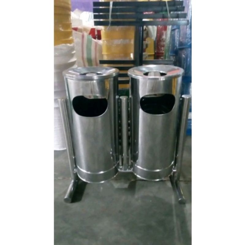 Tempat Sampah Tong Sampah 2 Selubung Stainless