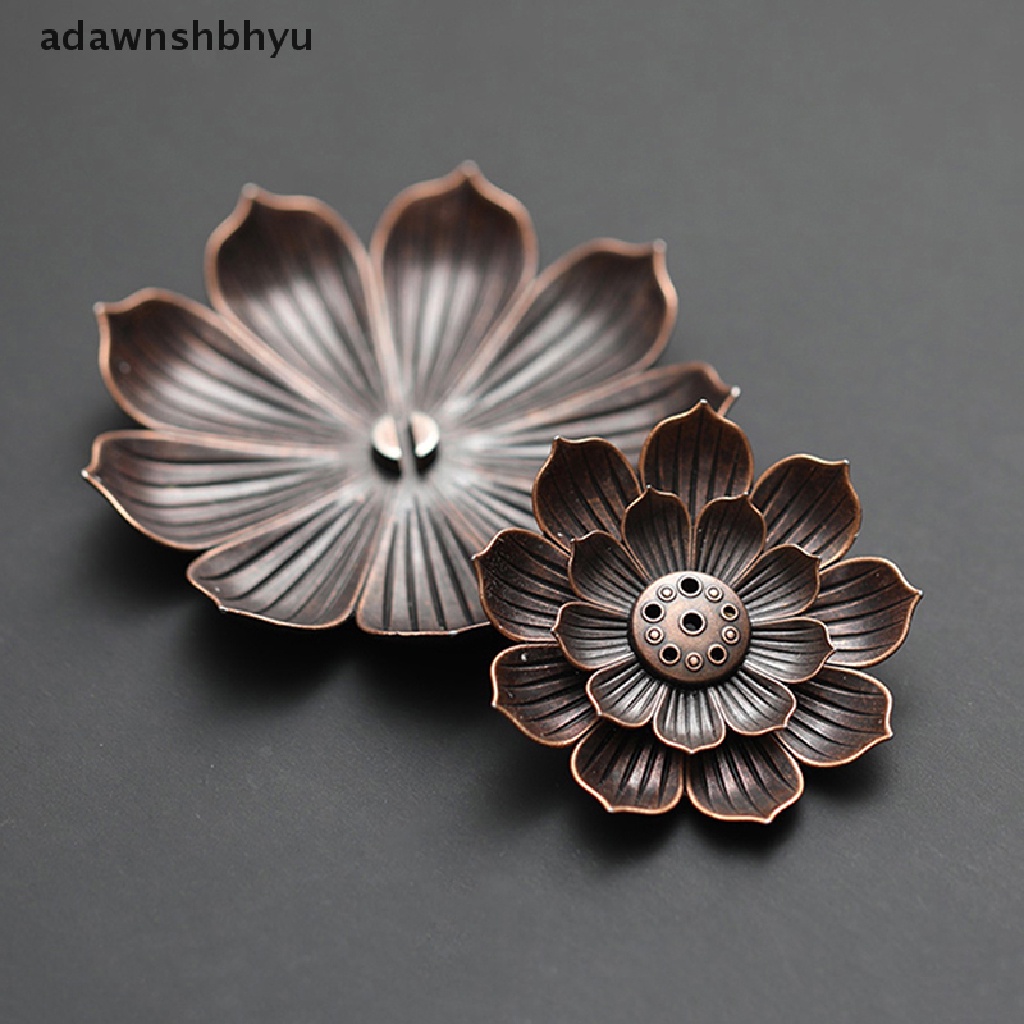 Adawnshbhyu Alloy Tempat Bakar Dupa Stick Holder Plate Burner Plate Buddhism Coil Lotus Censer ID