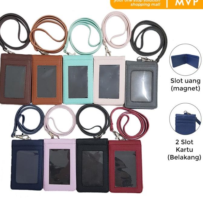 

Lanyard Kulit Magnet ID Card Holder Name Tag Kulit berkualitas