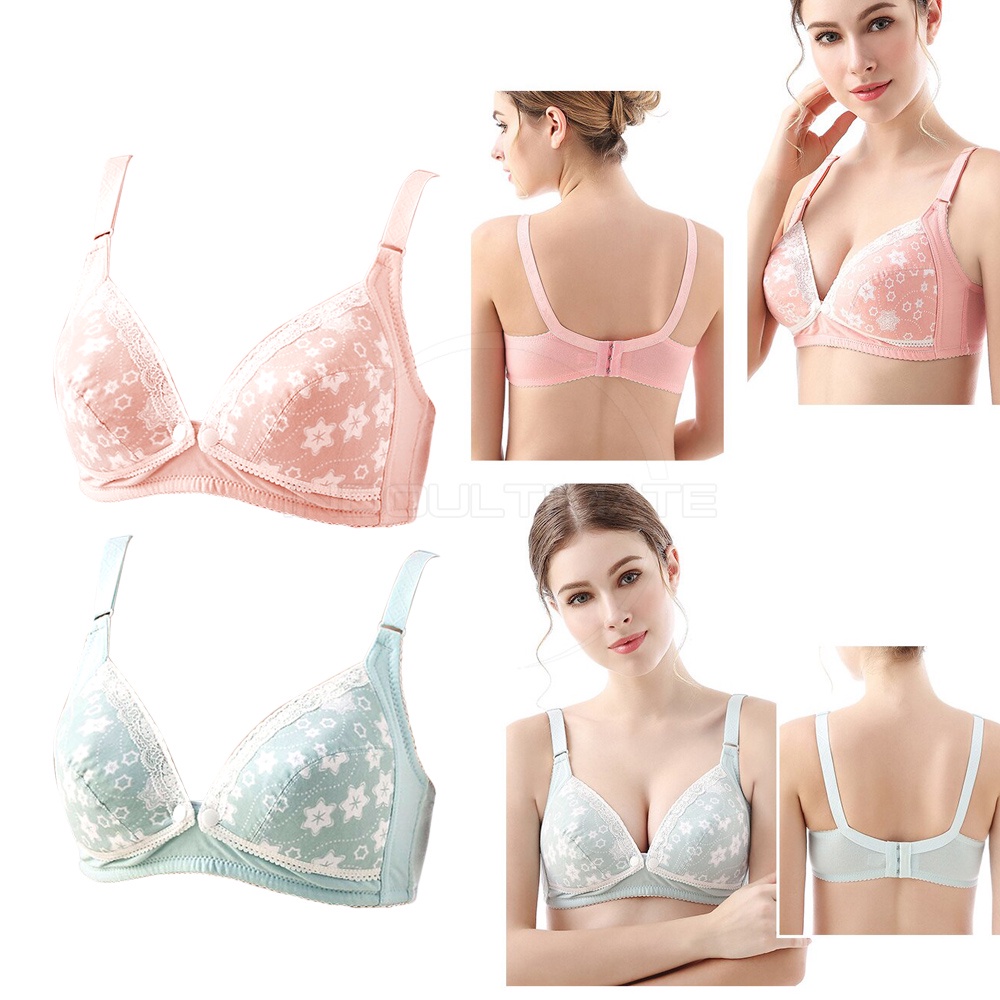 Bra Menyusui Tanpa Kawat BIM-18 Bra Menyusui Kancing Depan BH Menyusui Bayi Pakaian Dalam Wanita Cewek Perempuan Nursing Bra Maternity Bra Ibu Menyusui Bra Motif