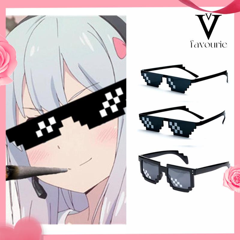 CODKacamata Hitam Fashion Mosaic Sunglasses Wanita/Pria Small Sunglasses-FA