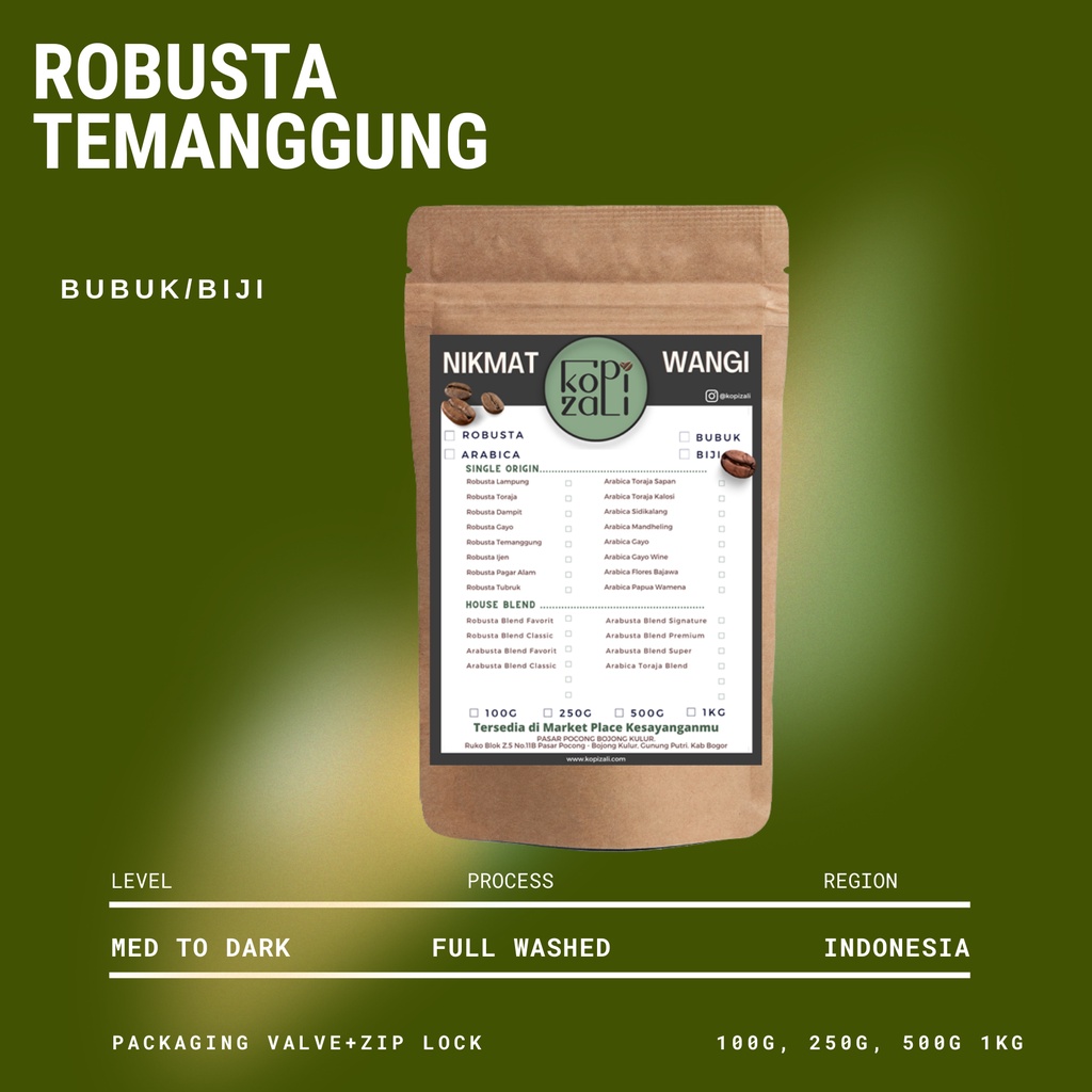 

Kopi Zali - Robusta Temanggung