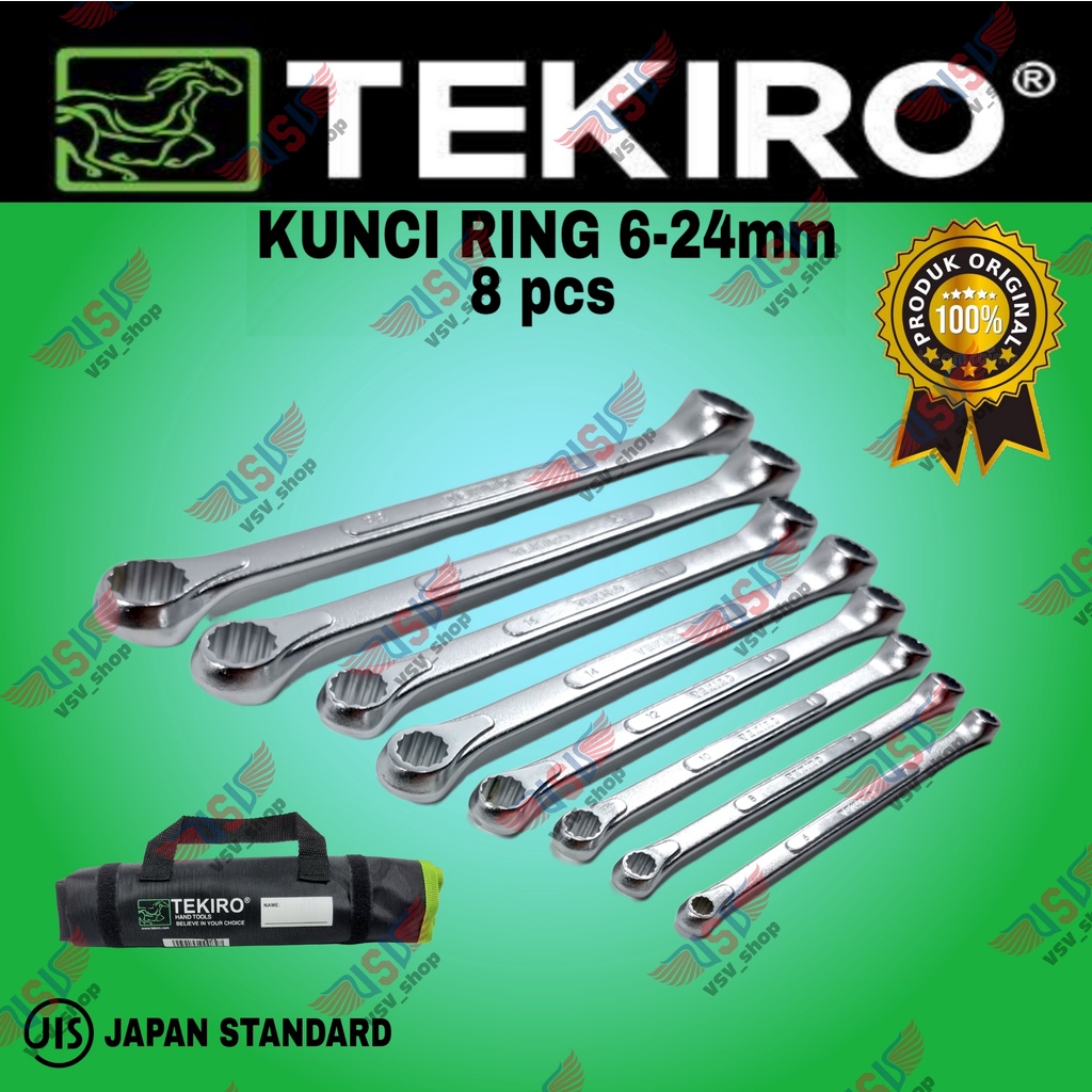 Tekiro kunci ring ring set 8 pcs 6-24mm / boxes end wrench set tekiro