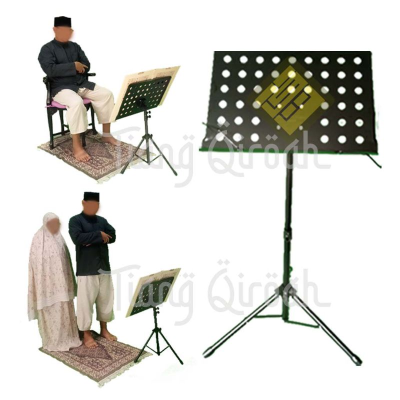 

Tiang Qiroah Standing Tripod Khusus AlQuran Tatakan Lebih Lebar dan Besar