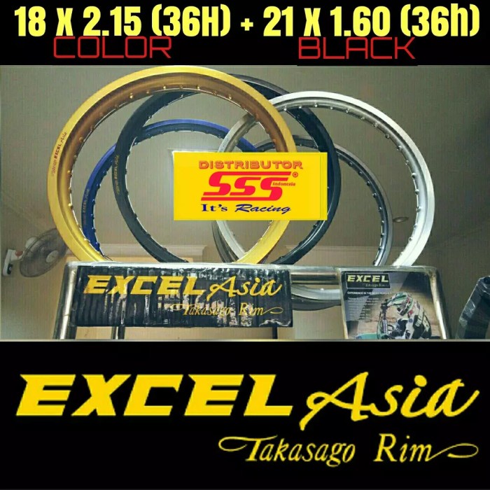 VELG TAKASAGO EXCEL ASIA 18 X 2.15 (36H) & 21 X 1.60 (36H) BLACK