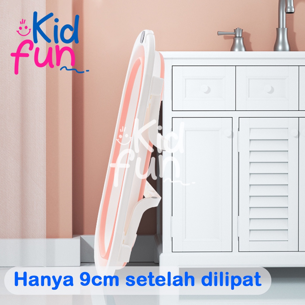 Kidfun - Bak Mandi Bayi Lipat Murah dengan Thermometer Sensor Panas dan Portabilitas Tinggi - Tempat Mandi Bayi Foldable Baby Bath Tub