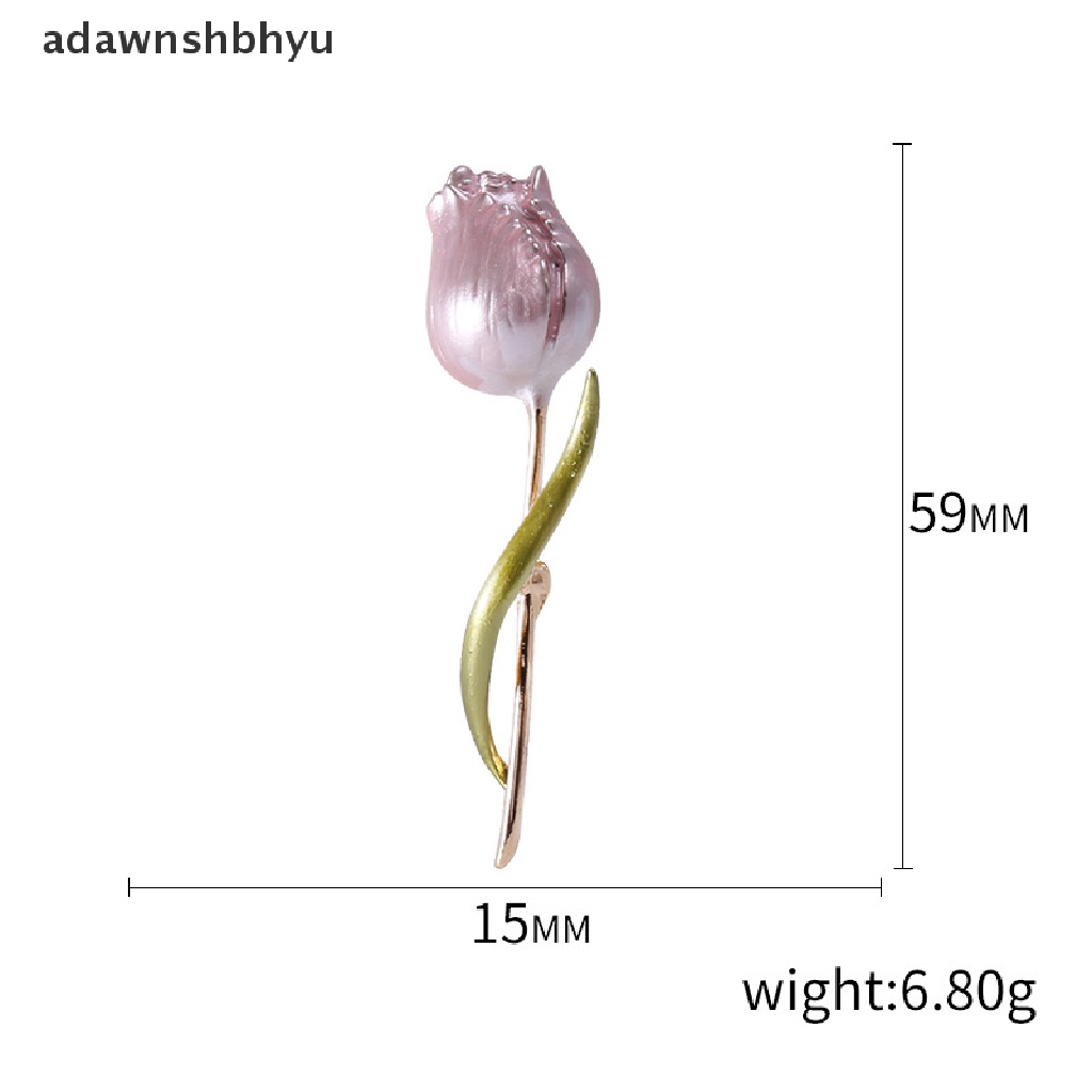 Adawnshbhyu Baru Enamel Tulip Bros Untuk Wanita Bunga Pernikahan Kantor Pesta Brooch Pin Hadiah ID