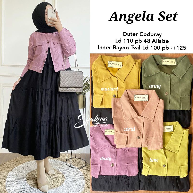 ANGELA SET MIDI SYAKIRA •Setelan Wanita jaket+inner