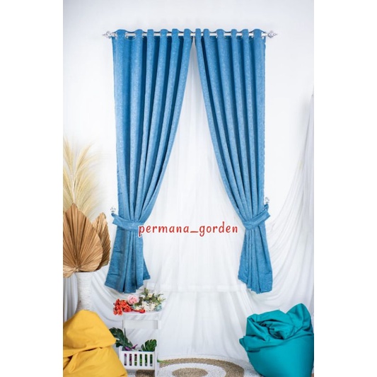 gorden embosh lokal gorden polos biru muda gorden minimalis