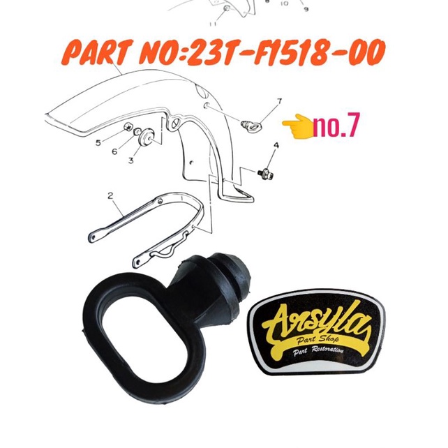 karet gromet wire holder cable spakbor depan kabel speedometer spidometer 23t-f1518-00 v75 v80 Alfa 