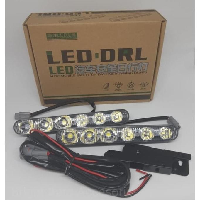 Lampu LED DRL 6-3 Mobil Universal Sinar Putih Terang