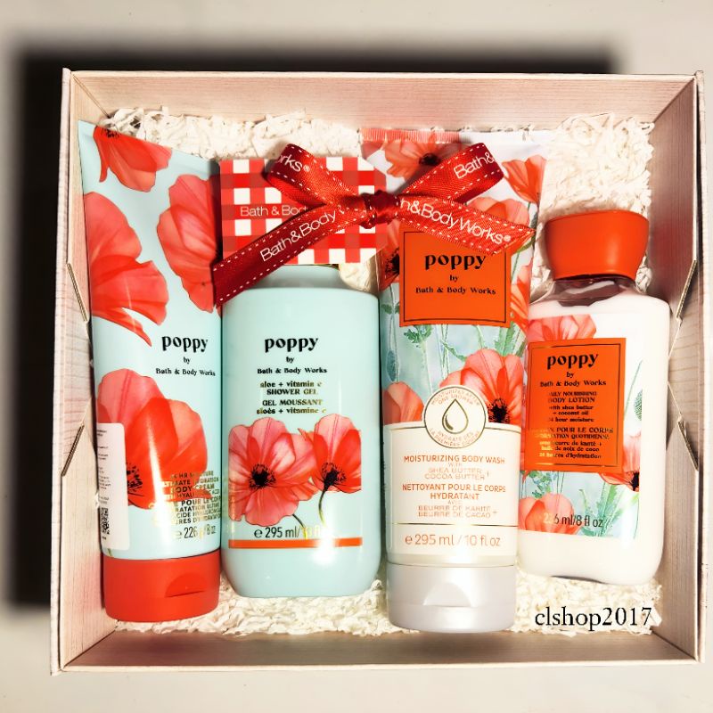 BBW POPPY GIFT SET PAKET BATH &amp; BODY WORKS