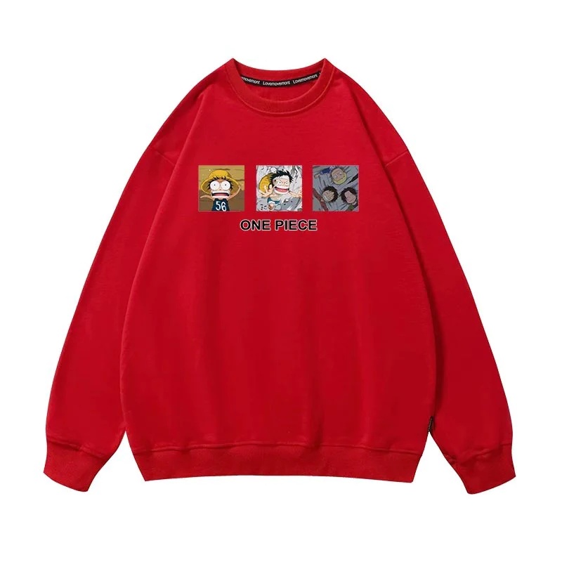 One Piece D.Luffy Embrrassing Sweatshirt Basic II Sweater Crewneck Print DTF II Sz M - XL Anak &amp; Dewasa ( Pria &amp; Wanita )