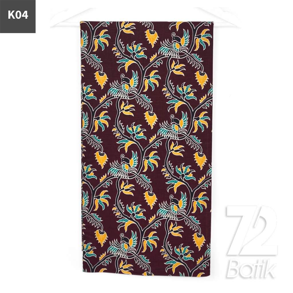 KAIN BATIK KATUN Premium Motif Burung Ekor Pendek Warna Ungu 723046 Cap 72IL Jarik Jarit Samping Kebat Panjang Batik Katun Modern Premium Bahan Seragam Batik Pernikahan Kantor Keluarga Murah Kamen Jadi Batik Bali Lembaran